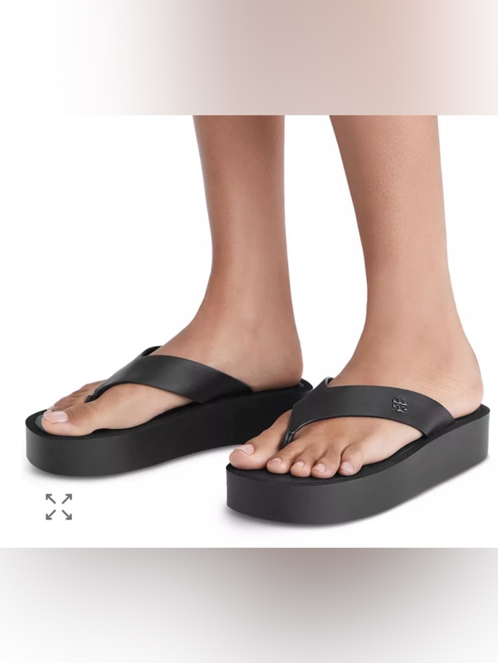 Tory Burch leather  Platform flip flops